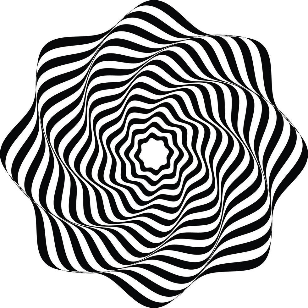 Optical illusion background optical illusion wavy flat wallpaper modern trendy curves or geometric zebra pattern texture vector design template