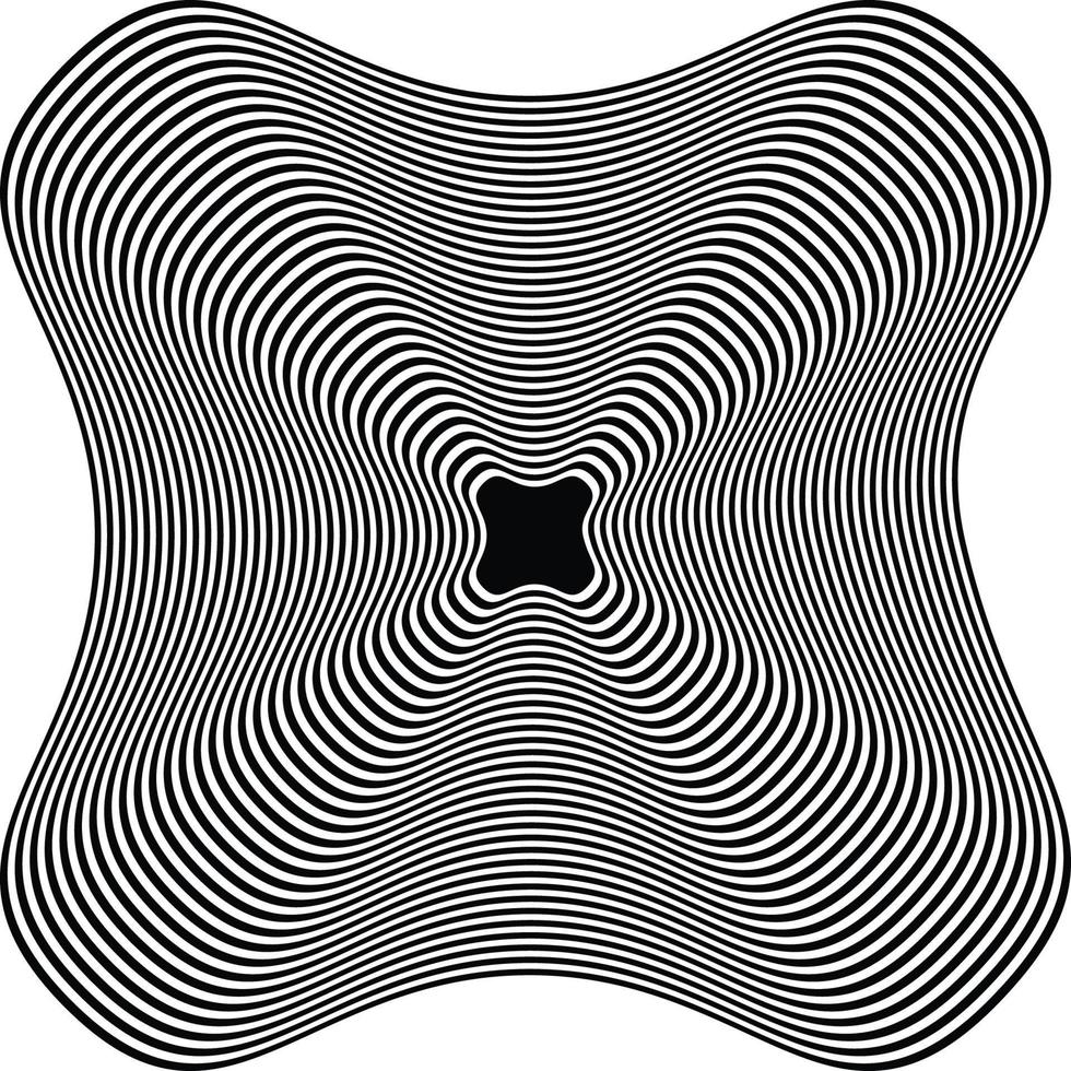 fondo de ilusión óptica ilusión óptica papel tapiz plano ondulado curvas de moda modernas o plantilla de diseño de vector de textura de patrón de cebra geométrica