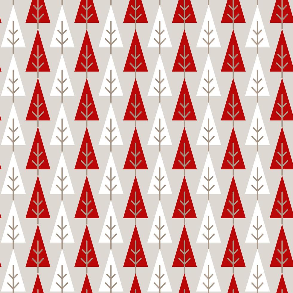 Seamless pattern with geometric trees. Retro forest shapes. Design for wallpaper, wrapping paper, holiday greetings, scrapbooking, winter, Christmas and New Year. vector