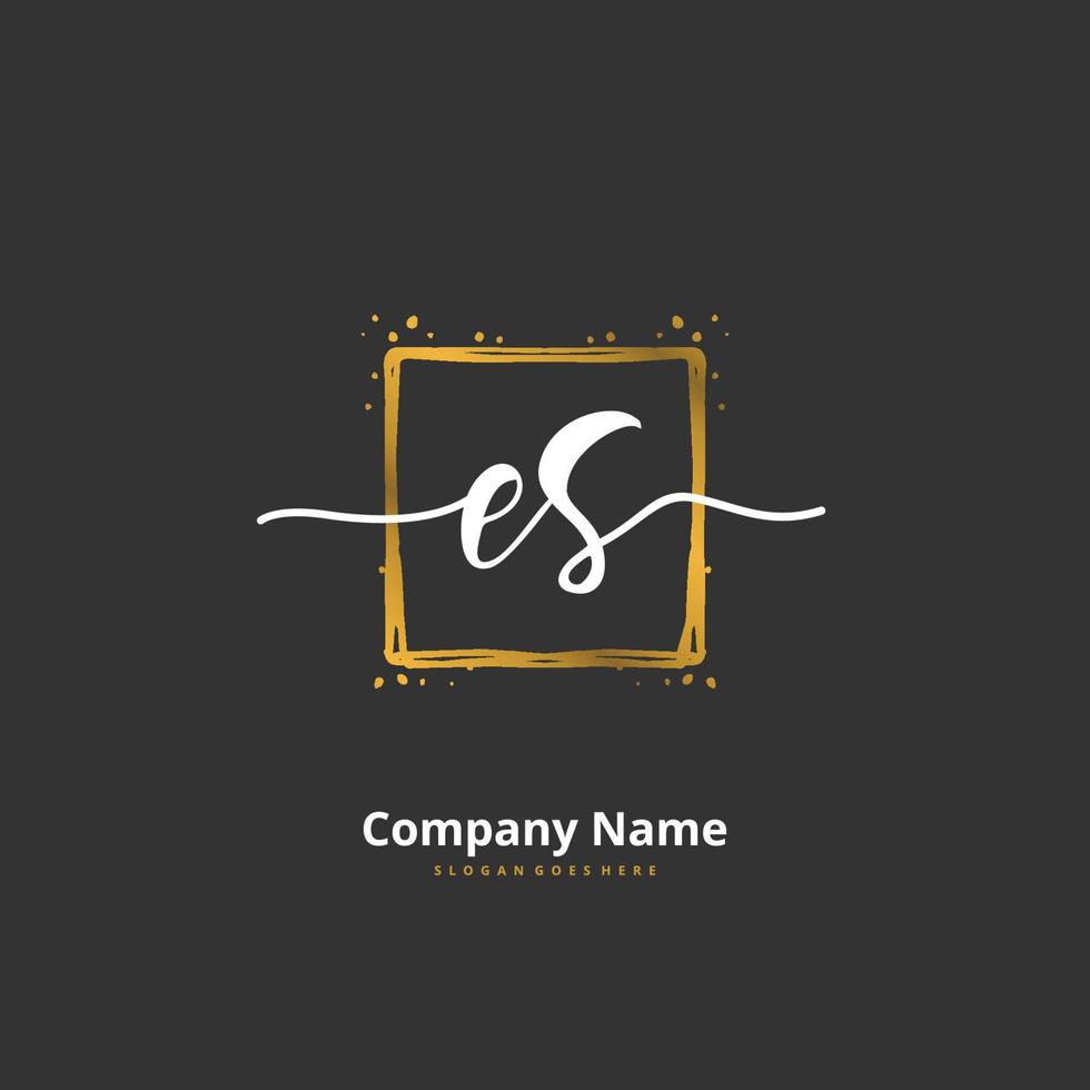 es escritura inicial a mano y diseño de logotipo de firma con círculo. hermoso diseño de logotipo escrito a mano para moda, equipo, boda, logotipo de lujo. vector