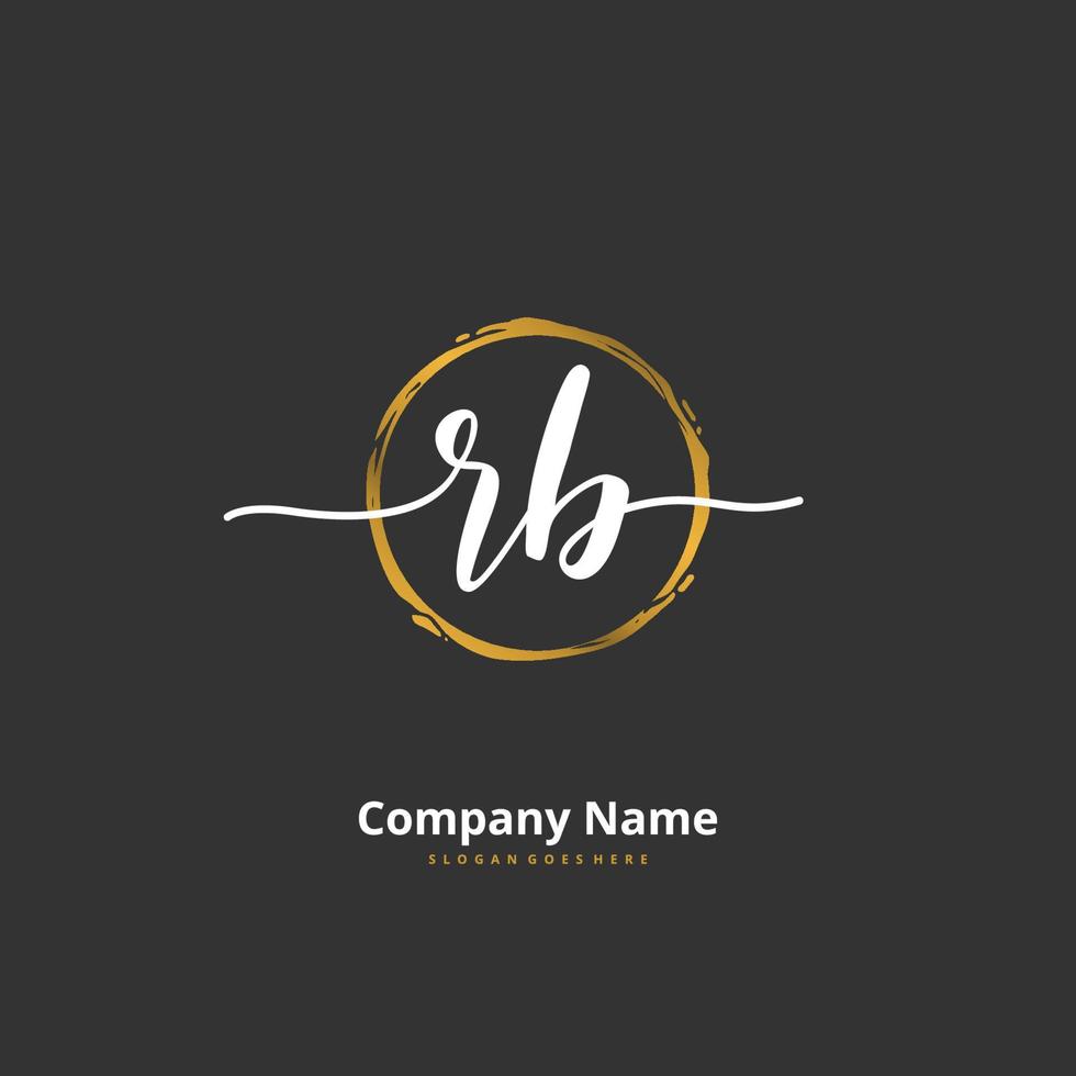 RB Initial handwriting and signature logo design with circle. Beautiful design handwritten logo for fashion, team, wedding, luxury logo. vector