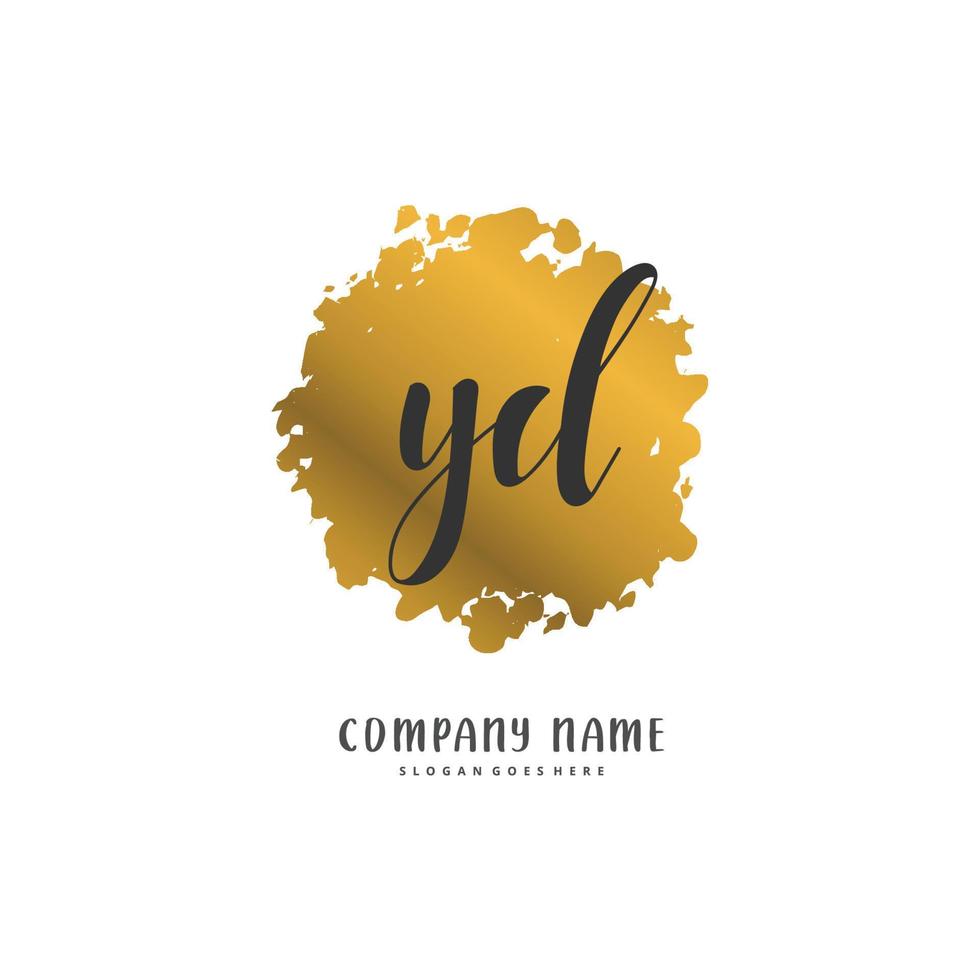 YD Initial handwriting and signature logo design with circle. Beautiful design handwritten logo for fashion, team, wedding, luxury logo. vector