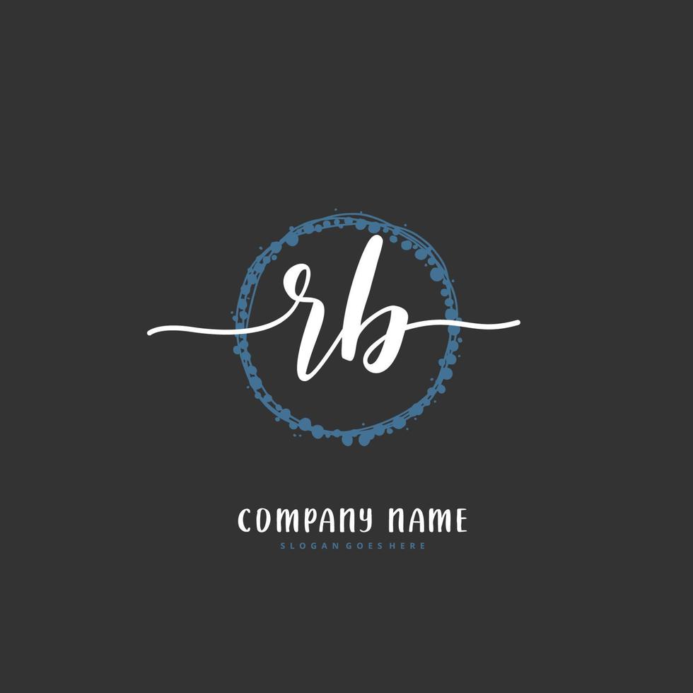 RB Initial handwriting and signature logo design with circle. Beautiful design handwritten logo for fashion, team, wedding, luxury logo. vector