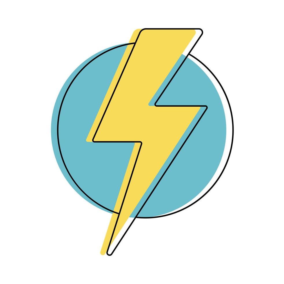 Simple flat lightning, electric power icon. Energy and electricity