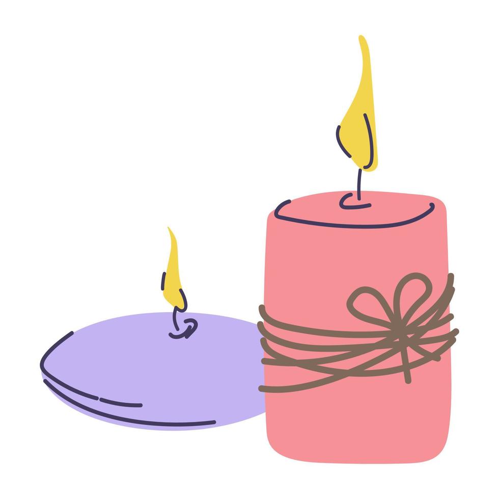 Cartoon doodle candles for concept design. Doodle cartoon art. vector