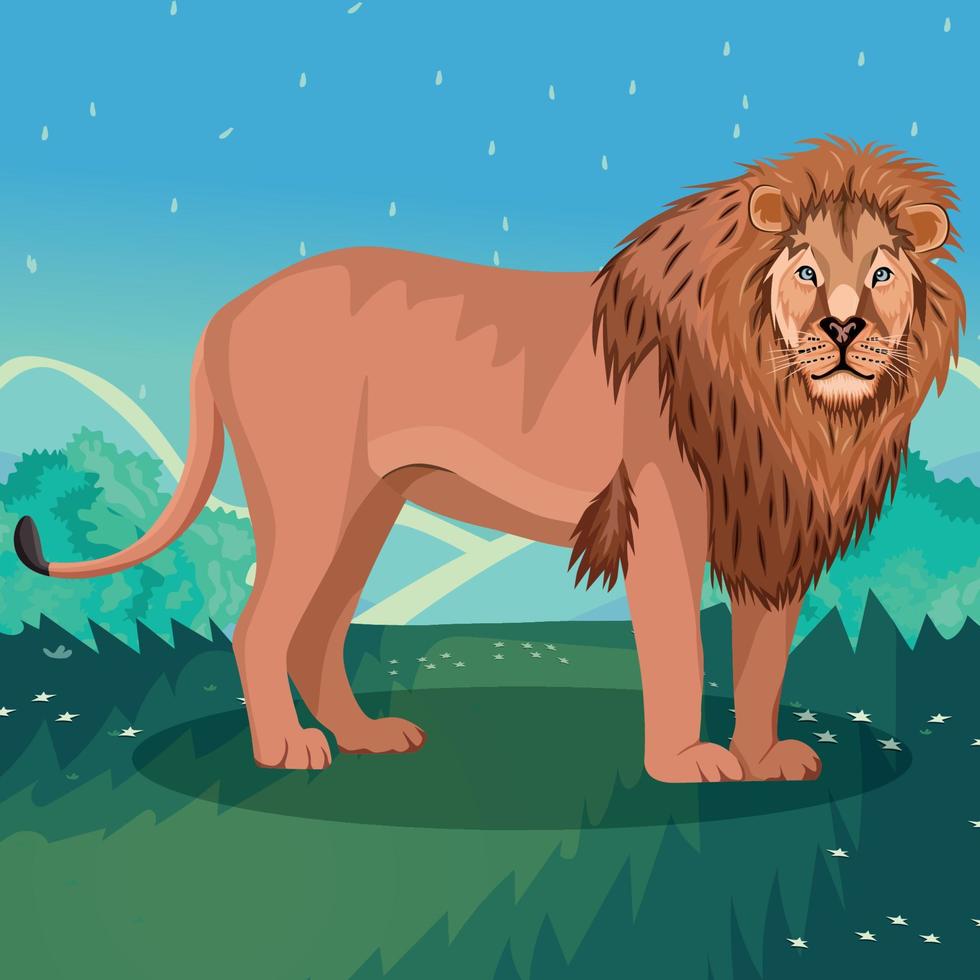 A ravenous lion standing, Victor vector