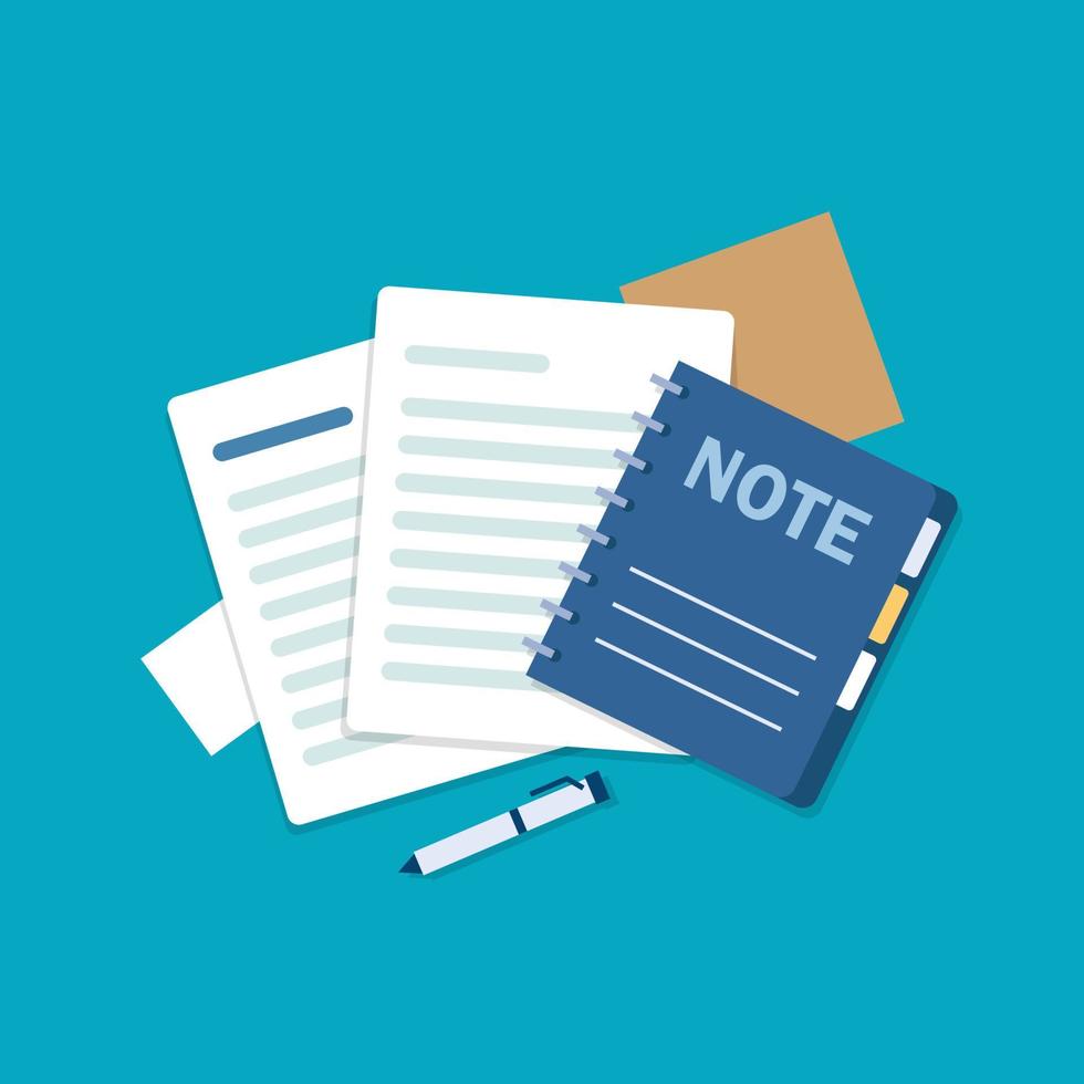 take notes, Memo, symbol of taking of the notes, flat design icon vector illustration