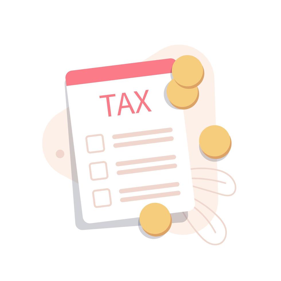 Tax deduction. Concept of tax return,optimization, duty, financial accounting vector
