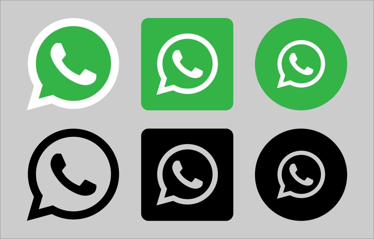 Whatsapp Logo Set of Icons vector