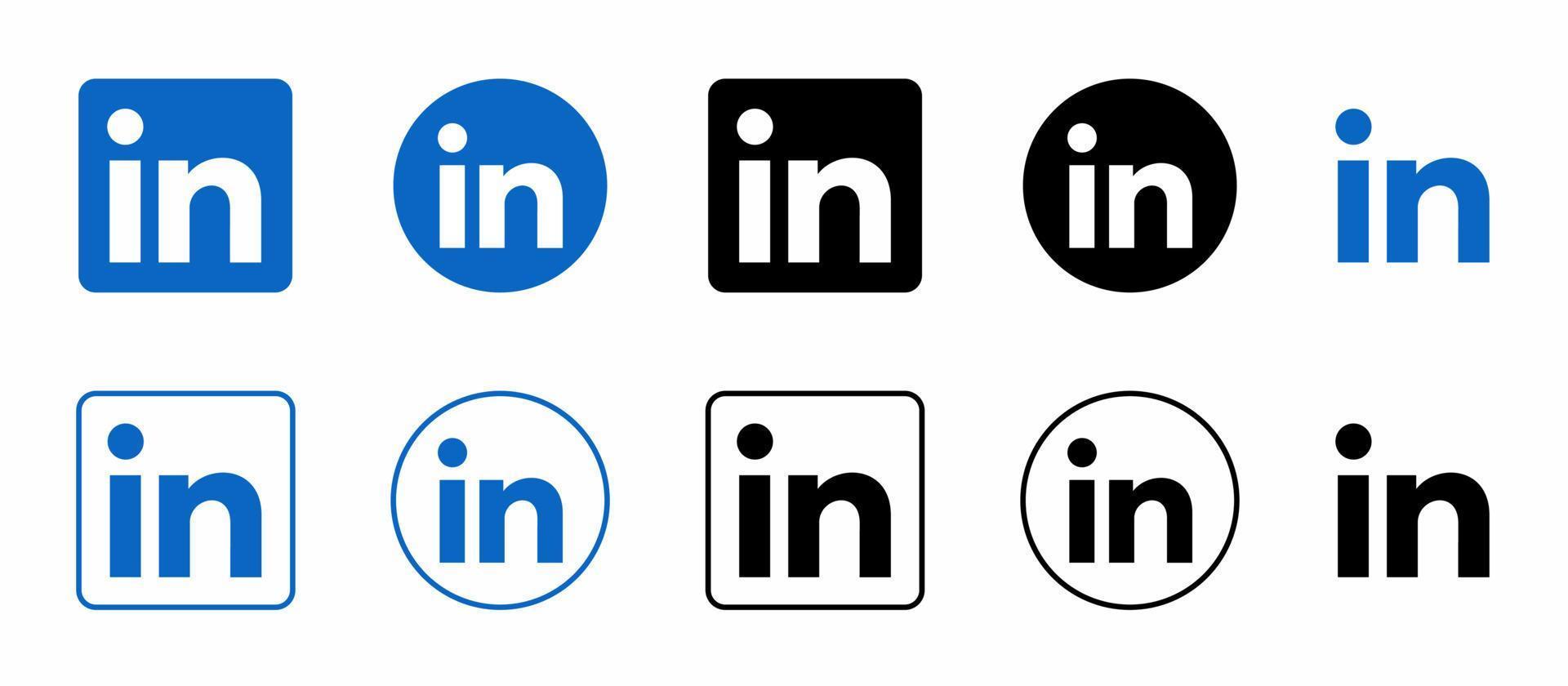 conjunto libre de iconos vectoriales de linkedin vector