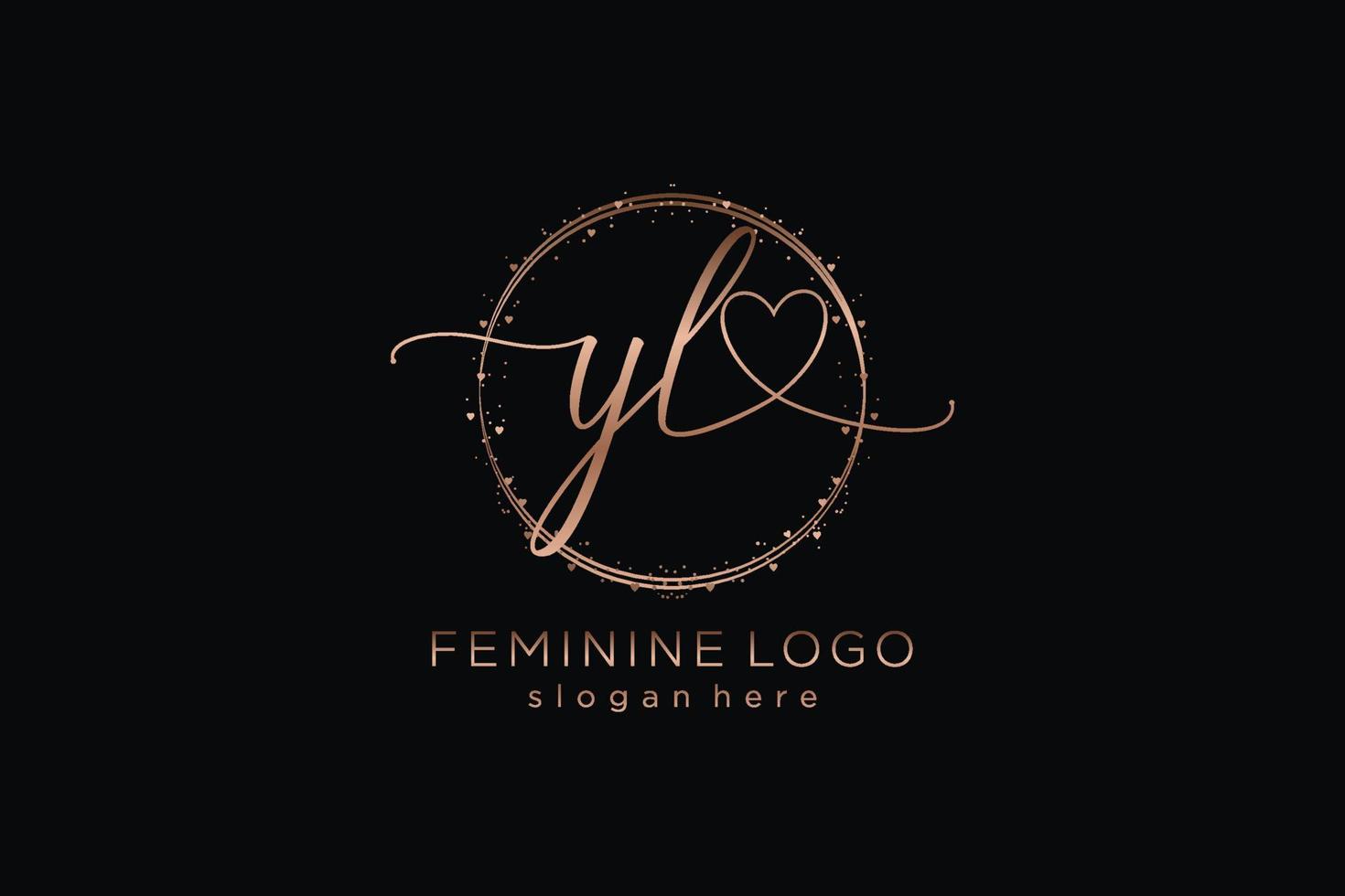 Initial YL handwriting logo with circle template vector logo of initial wedding, fashion, floral and botanical with creative template.