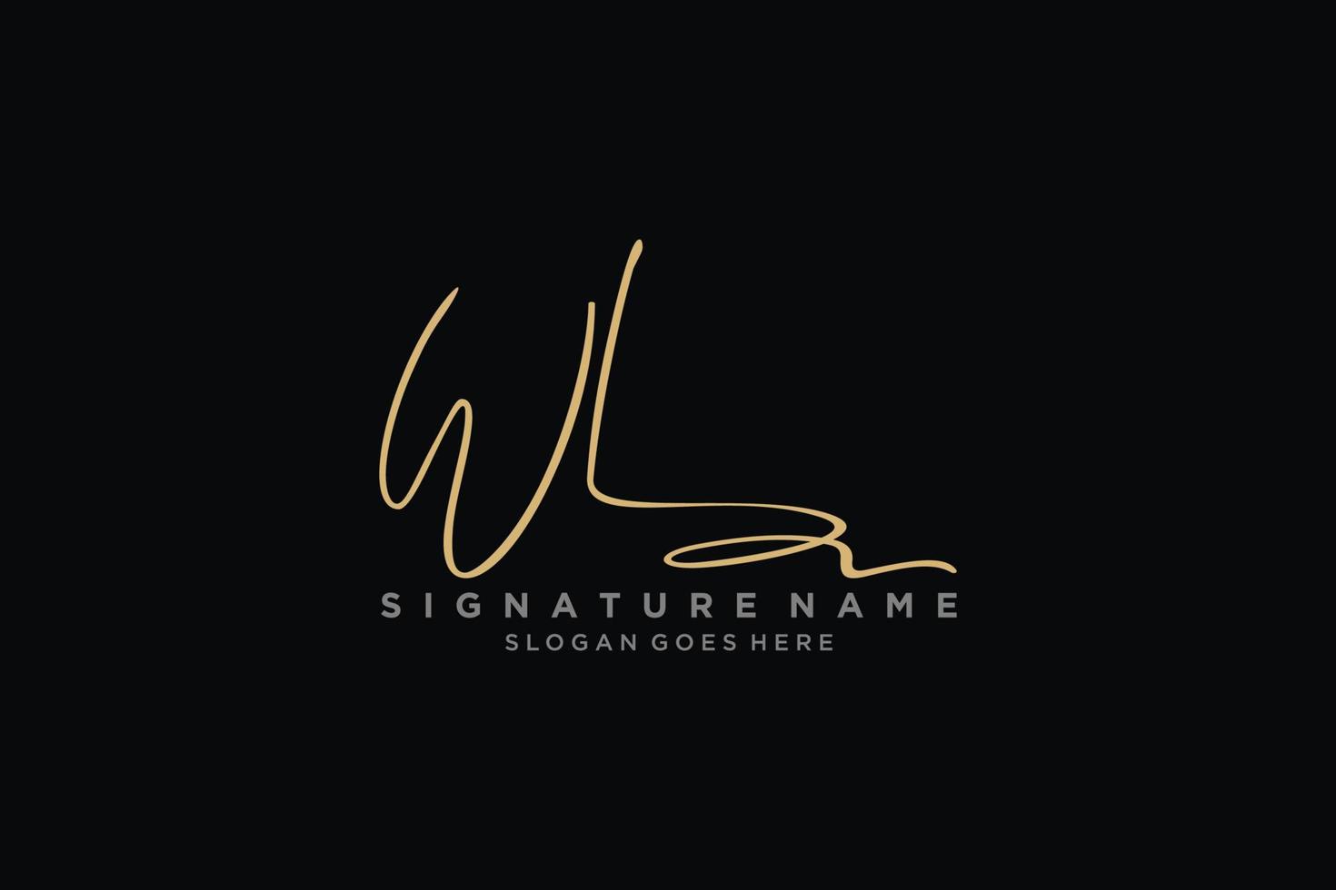 plantilla de logotipo de firma de letra wl inicial diseño elegante logotipo signo símbolo plantilla vector icono