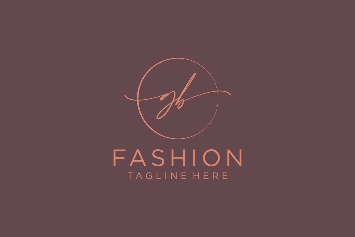 initial GB Feminine logo beauty monogram and elegant logo design, handwriting logo of initial signature, wedding, fashion, floral and botanical with creative template. vector
