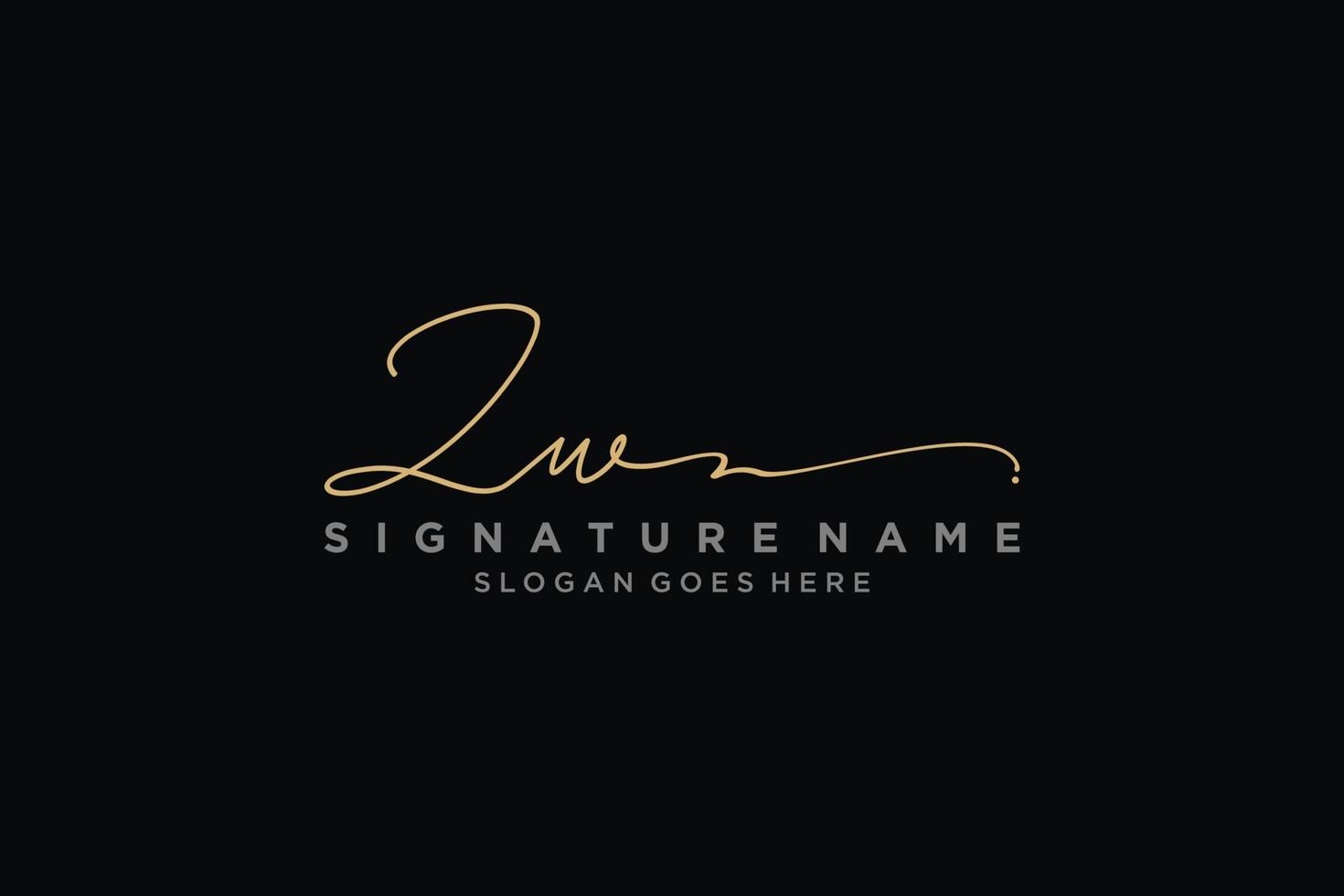 Initial ZW Letter Signature Logo Template elegant design logo Sign Symbol template vector icon