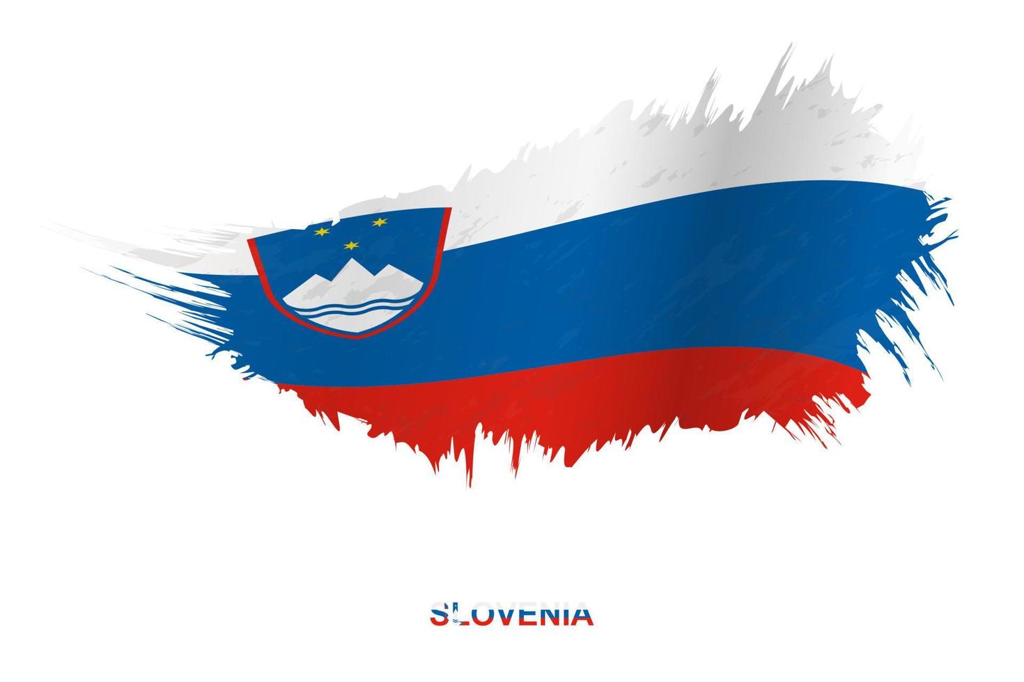 Flag of Slovenia in grunge style with waving effect. vector