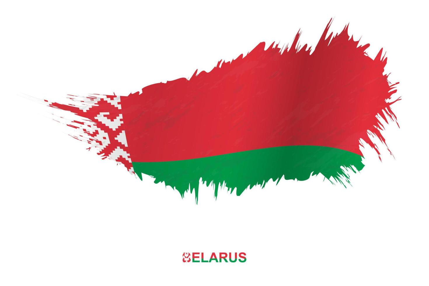 Flag of Belarus in grunge style with waving effect. vector