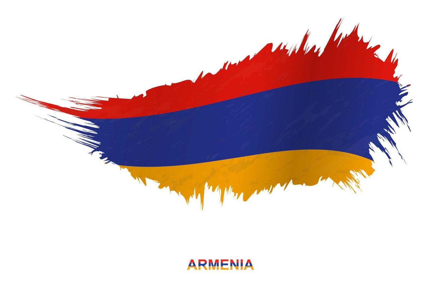 bandera de armenia en estilo grunge con efecto ondulante. vector