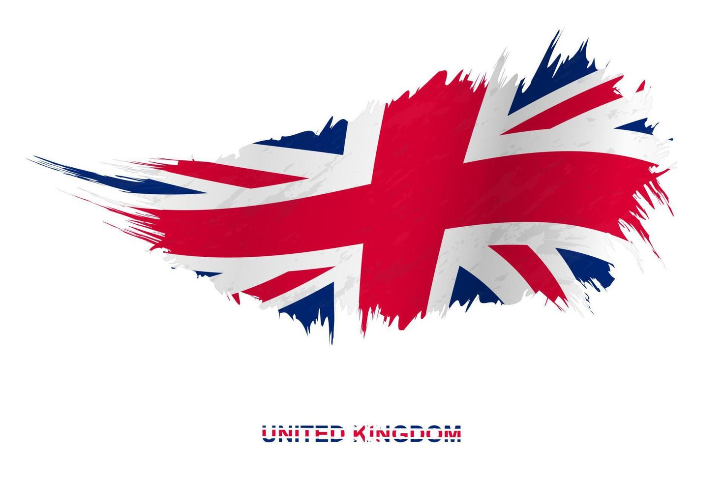 Flag of United Kingdom in grunge style with waving effect. vector