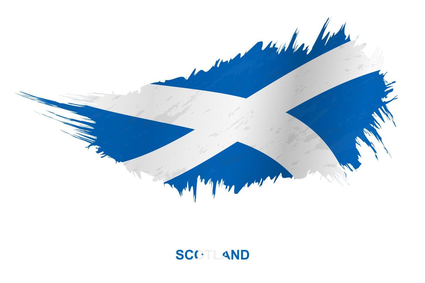 Flag of Scotland in grunge style with waving effect. vector