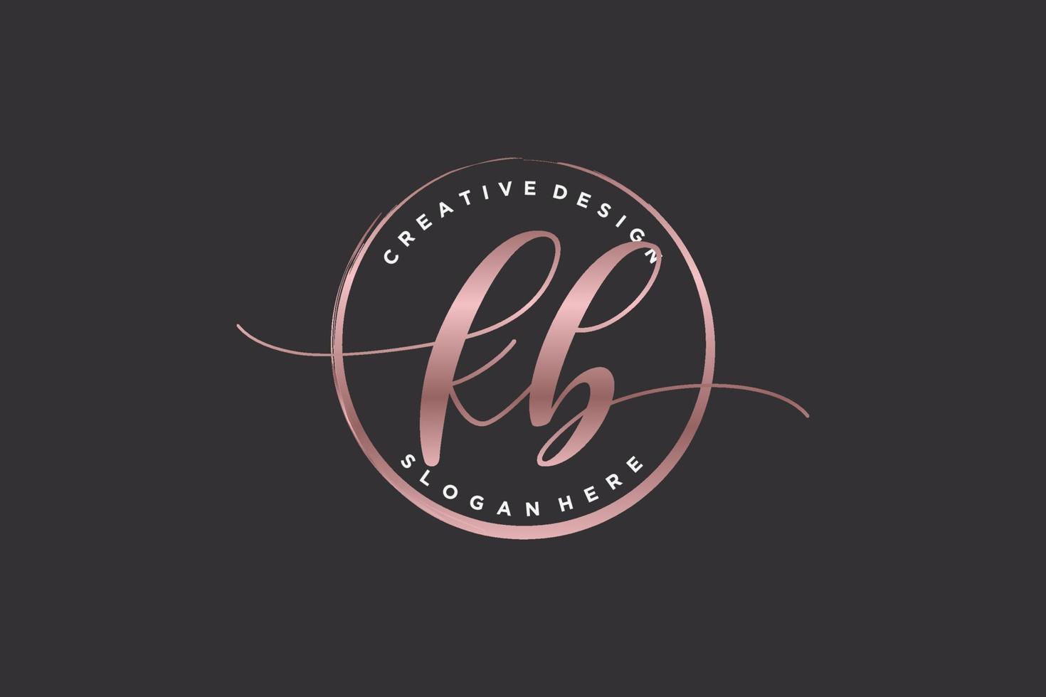 Initial KB handwriting logo with circle template vector signature, wedding, fashion, floral and botanical with creative template.