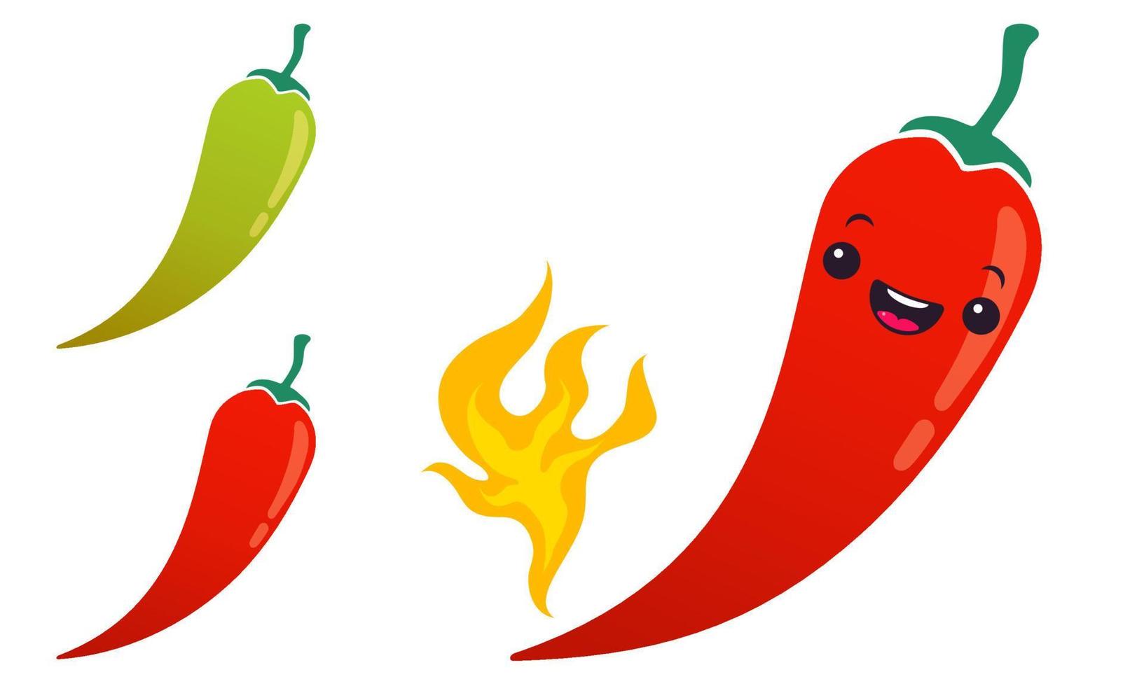 Chili pepper with flame vector