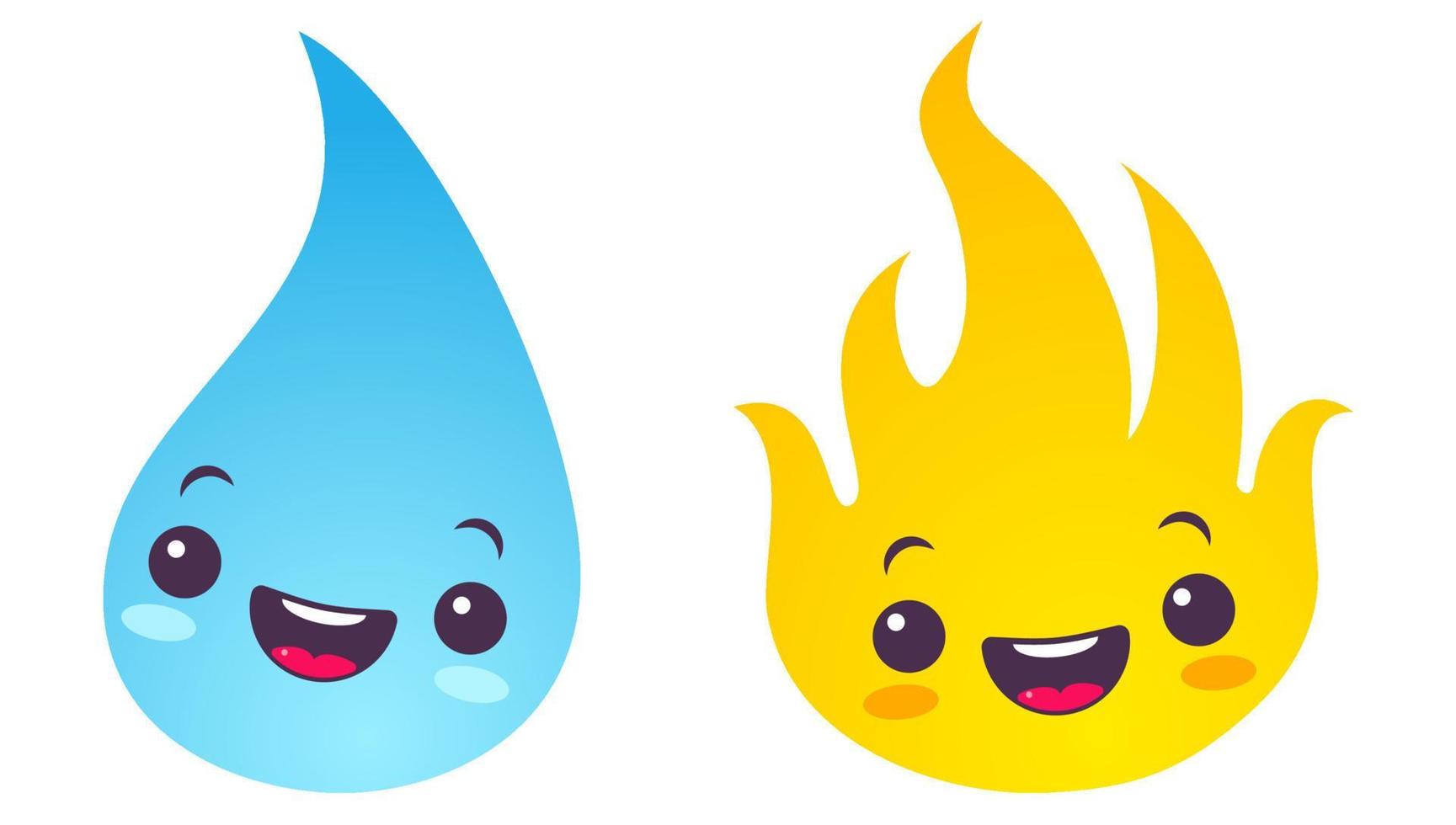 fuego y agua. vector