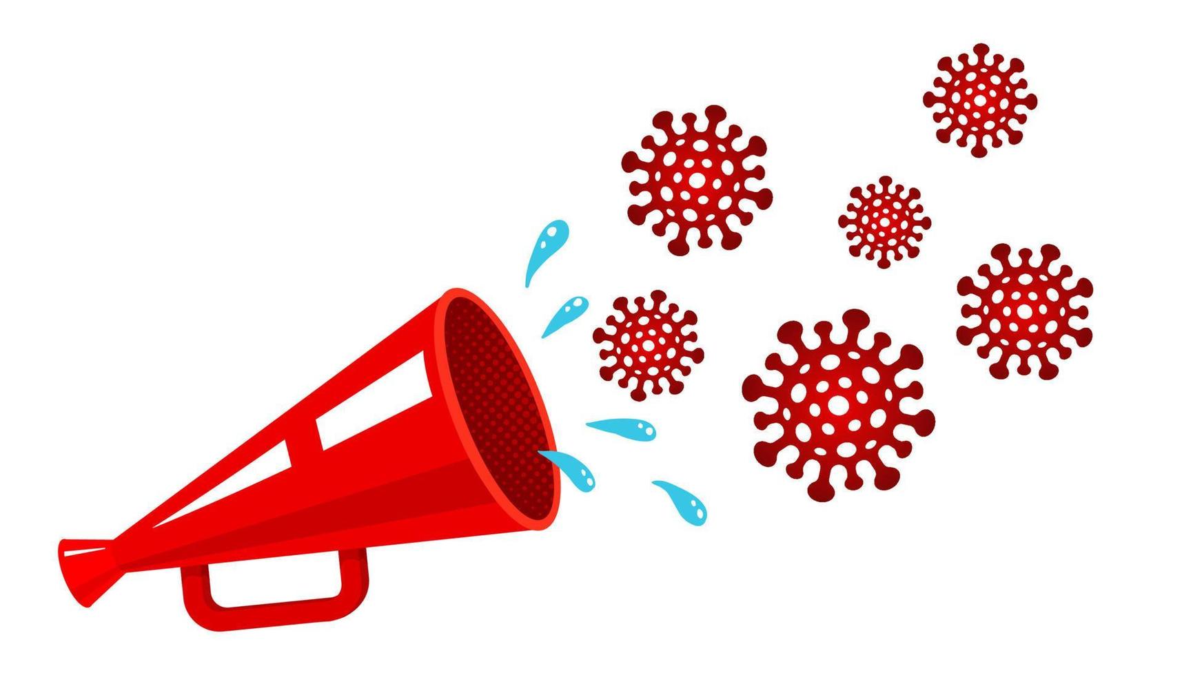 Vector megaphone and coronavirus