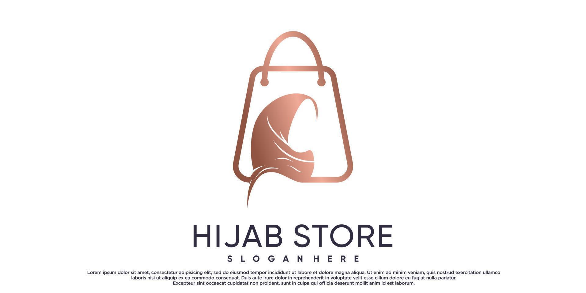 Hijab store or hijab shop logo design with creative modern concept premium vector
