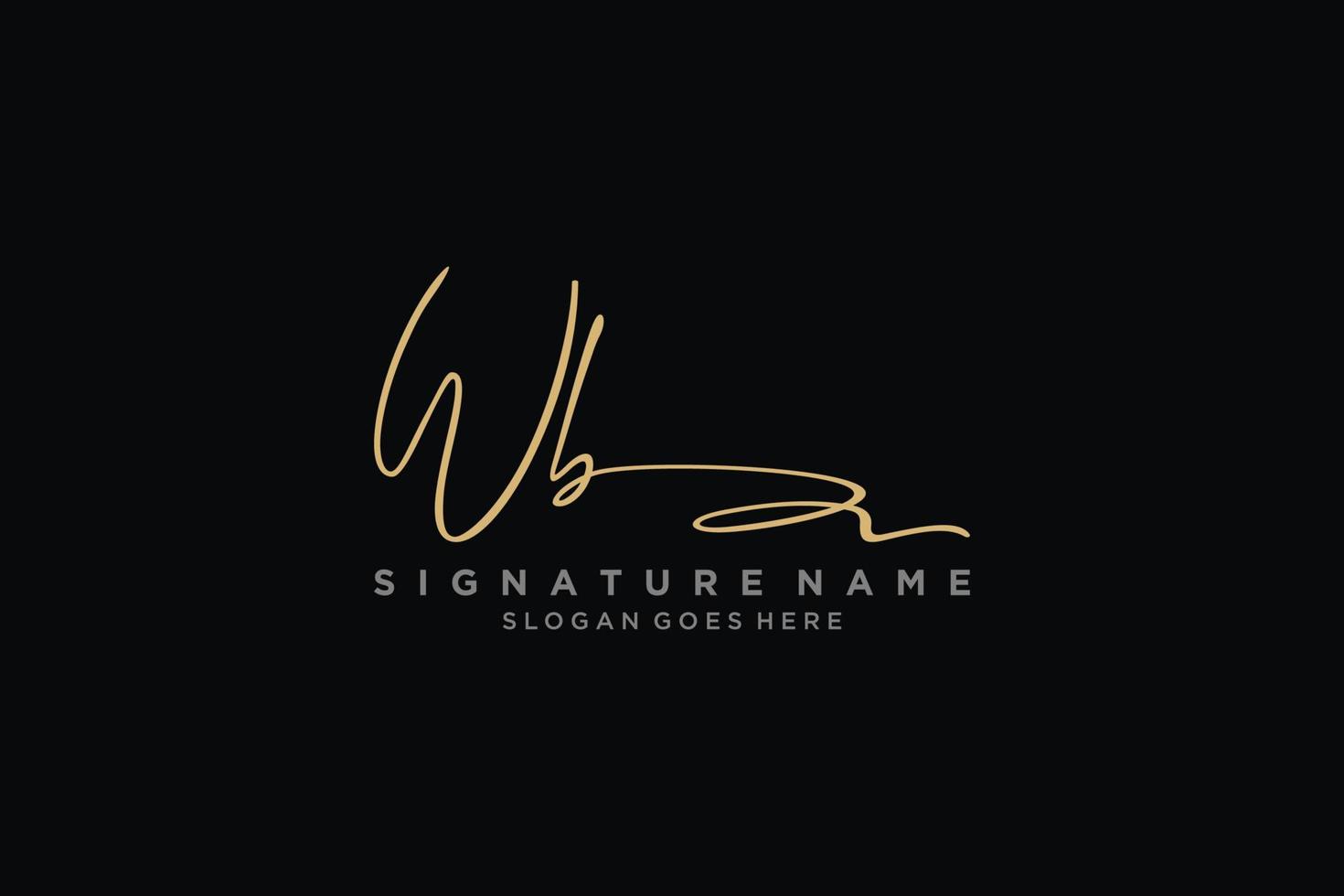 Initial WB Letter Signature Logo Template elegant design logo Sign Symbol template vector icon