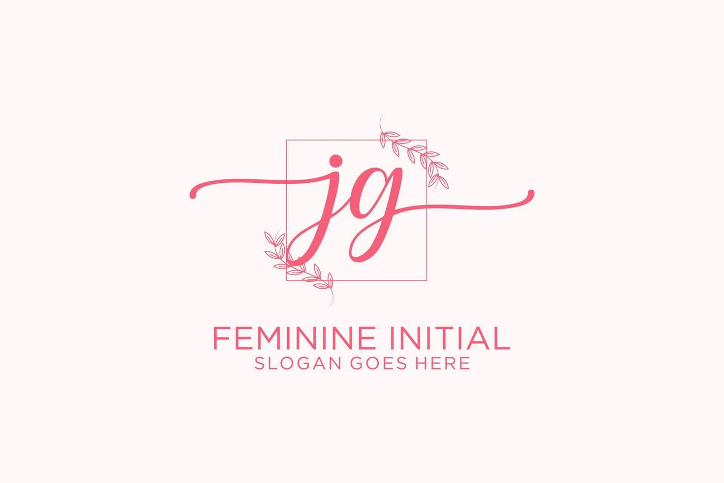 Initial JG beauty monogram and elegant logo design handwriting logo of initial signature, wedding, fashion, floral and botanical with creative template. vector
