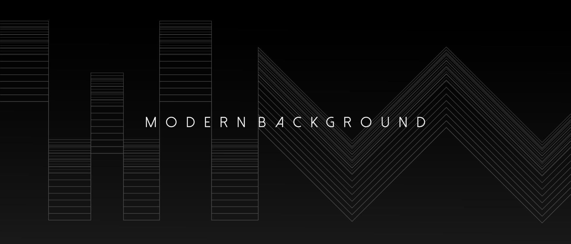 Black background with abstract geometric lines. Vector Illustration