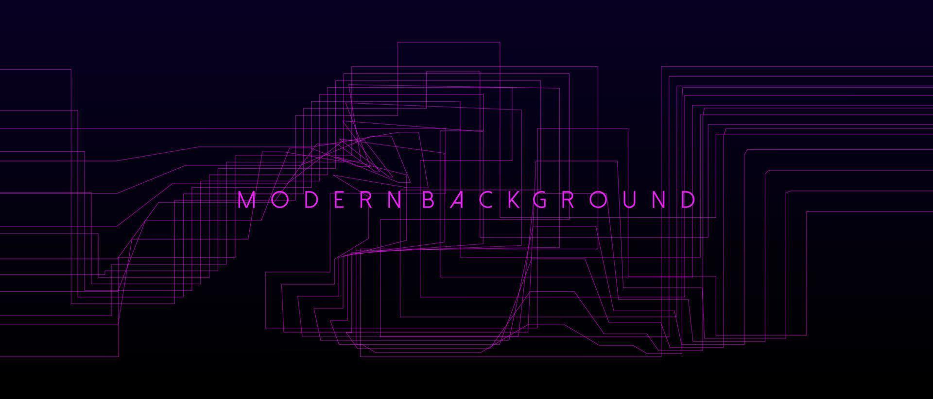 Purple background with abstract geometric and wavy lines. Vector Illustration