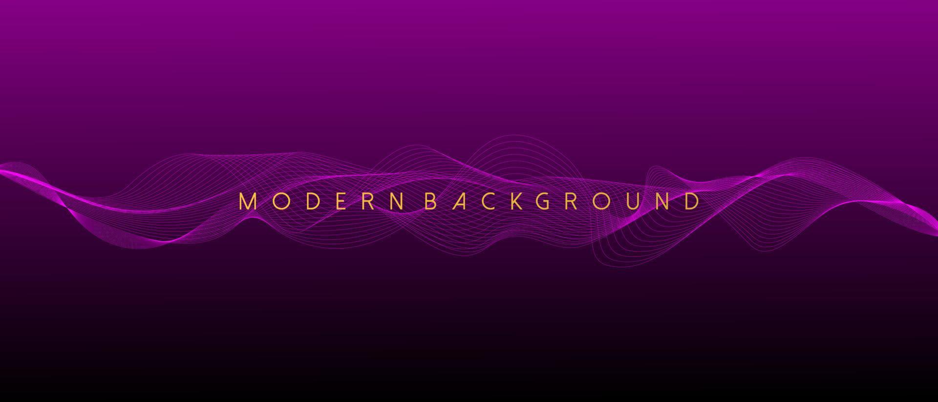 Pink background with abstract wavy lines. Vector Illustration