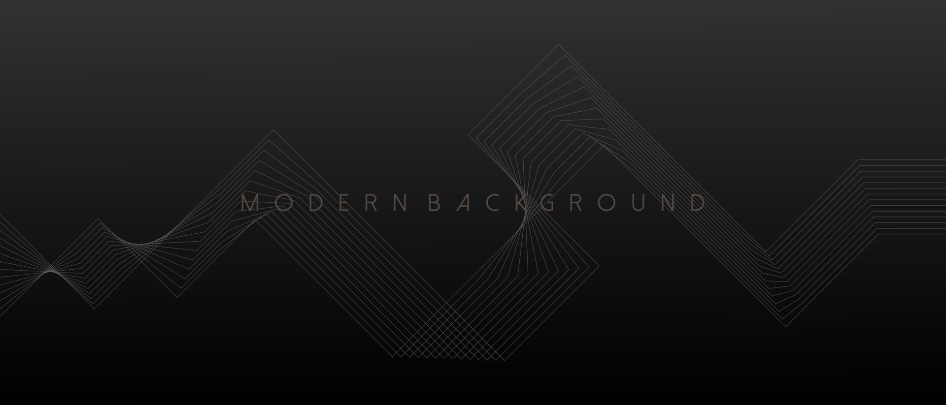 Grey background with abstract geometric and wavy lines. Vector Illustration