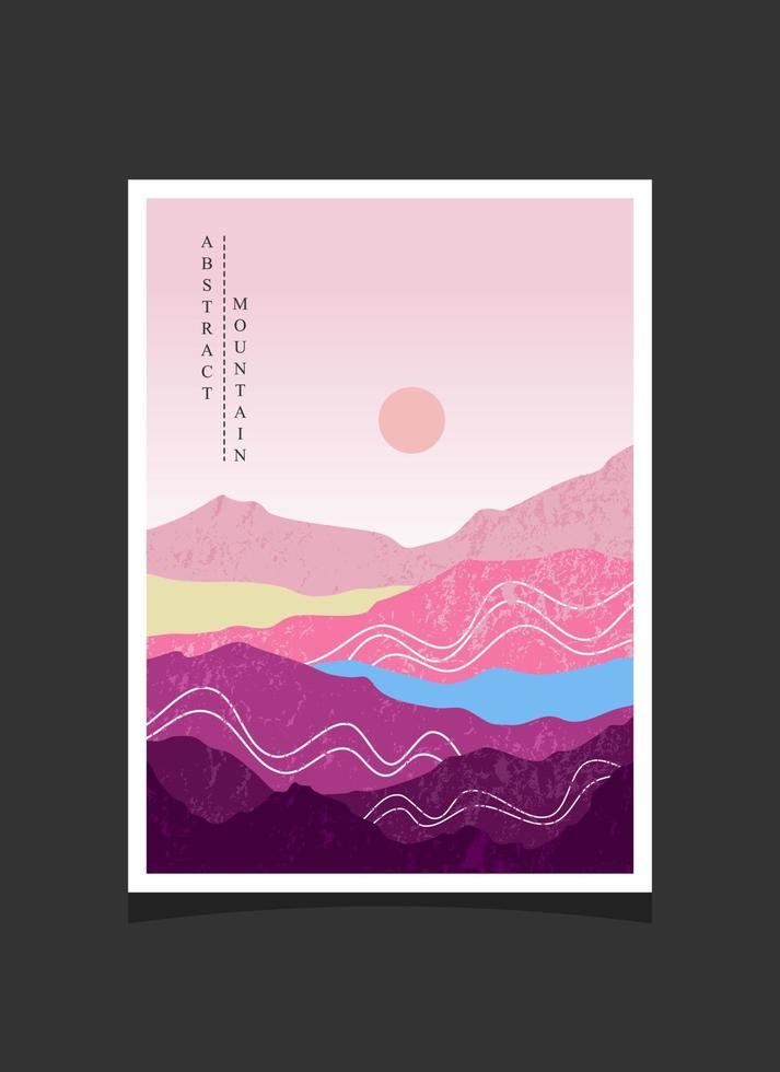 Abstract mountain painting, Abstract background, Premium Vector