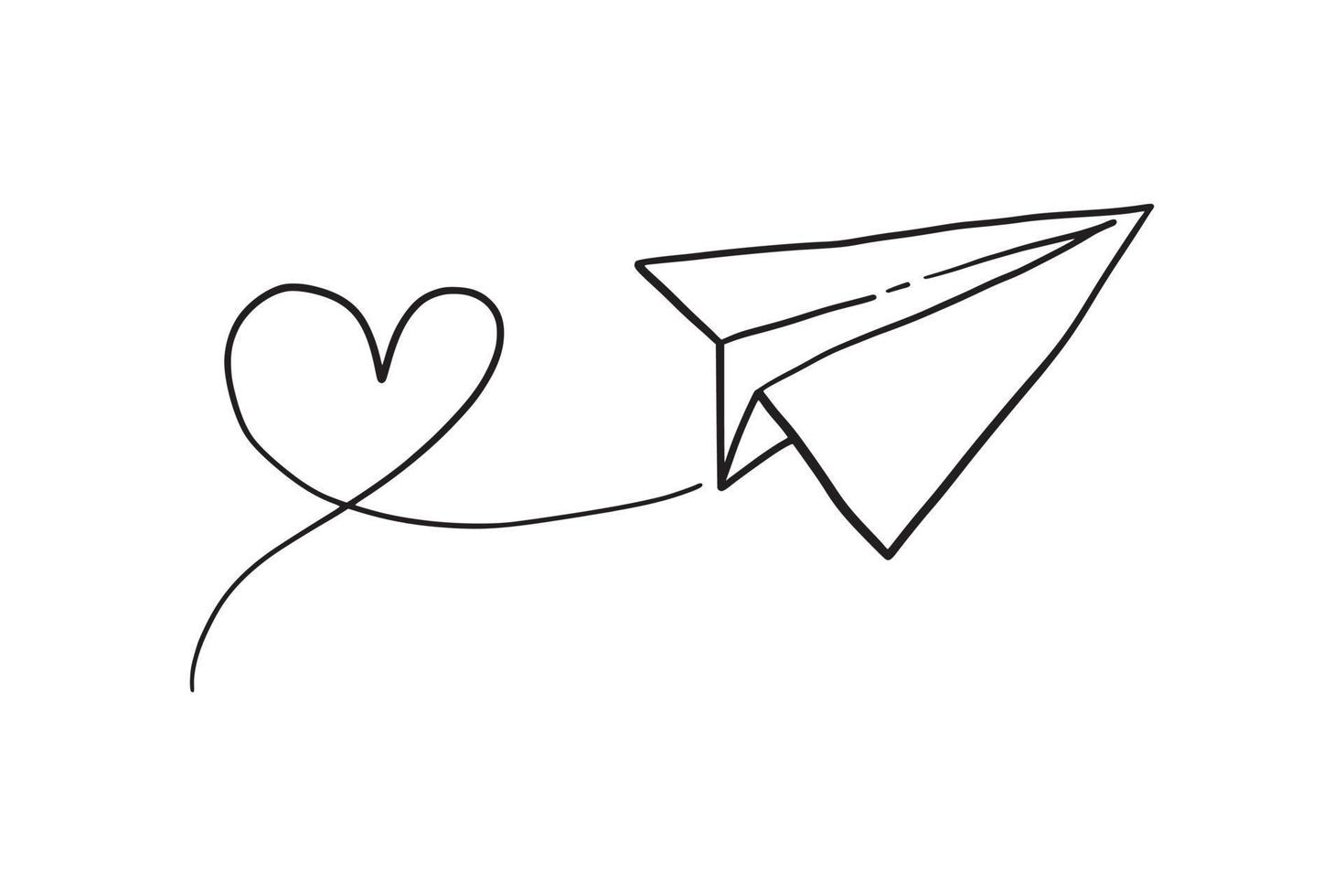 paper plane Message icon in flat black line style vector