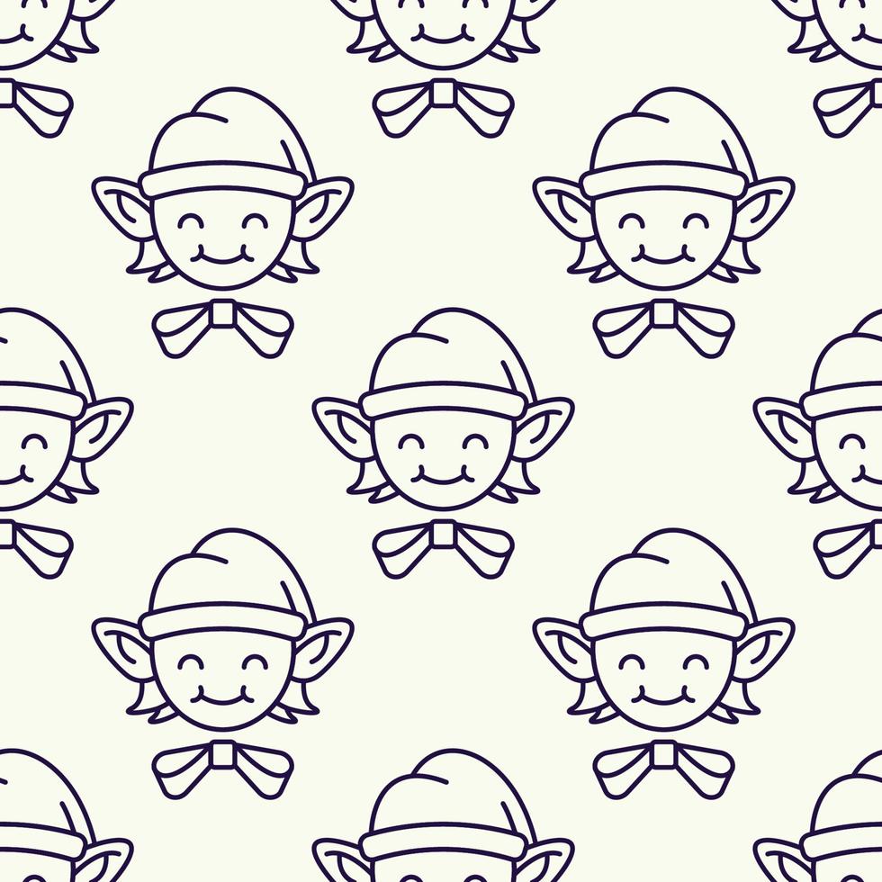 Christmas and New Year concept. Simple pattern of Christmas elf on light beige background. Perfect for web sites, wrappers, giftboxes, postcards vector