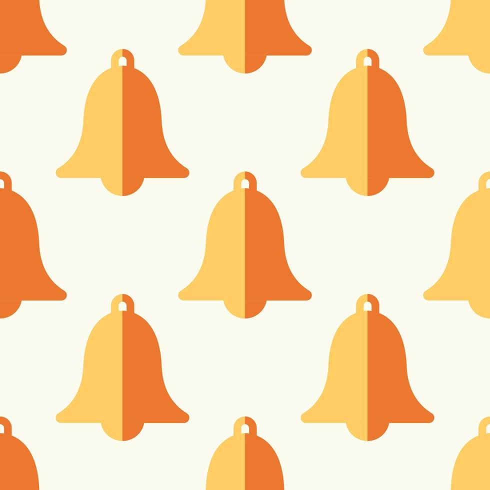 Vector seamless pattern of flat Jingle bell on light beige background for sites, wrapping, postcards, web sites etc. Merry Christmas and Happy New Year concept
