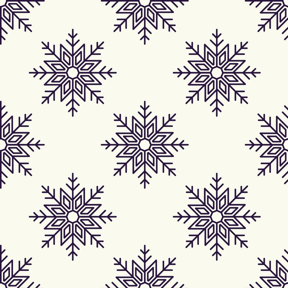 Vector seamless pattern of snowflake on light beige background for sites, wrapping, postcards, web sites etc. Merry Christmas and Happy New Year concept