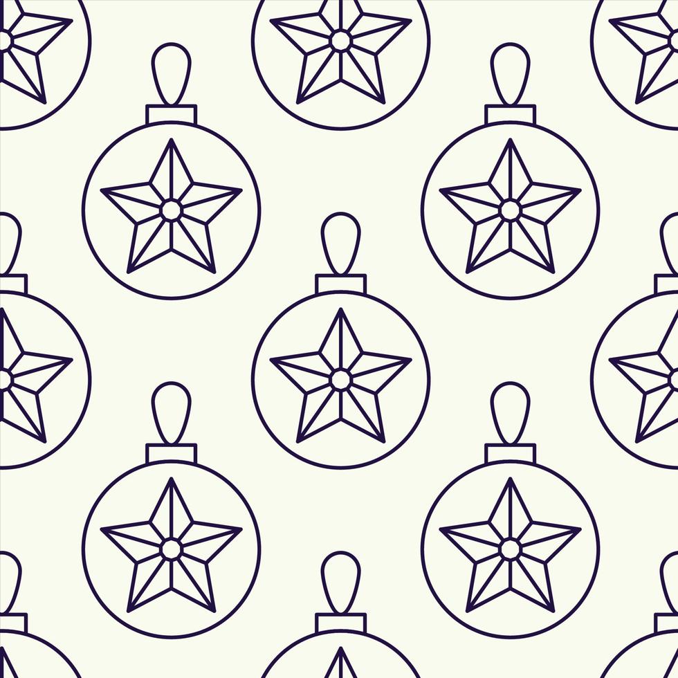 Simple vector seamless pattern of Christmas bauble on beige background for textile, wallpapers, wrappers, postcard. Merry Christmas and Happy New Year concept