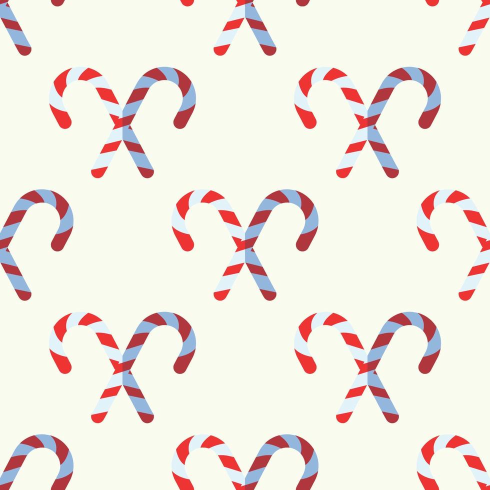 Simple vector seamless pattern of flat lollipop or sweet on beige background for textile, wallpapers, wrappers, postcard. Merry Christmas and Happy New Year concept