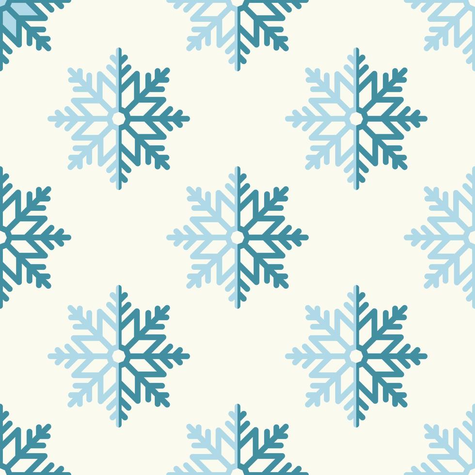 Vector seamless pattern of flat snowflake on light beige background for sites, wrapping, postcards, web sites etc. Merry Christmas and Happy New Year concept