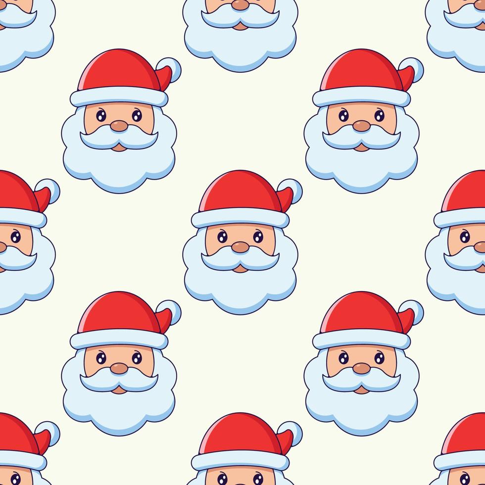 concepto de navidad y año nuevo. patrón simple de dibujos animados de santa claus sobre fondo beige claro. perfecto para sitios web, envoltorios, cajas de regalo, postales vector