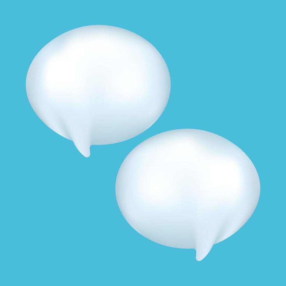 white bubble speech 3d clip art vector