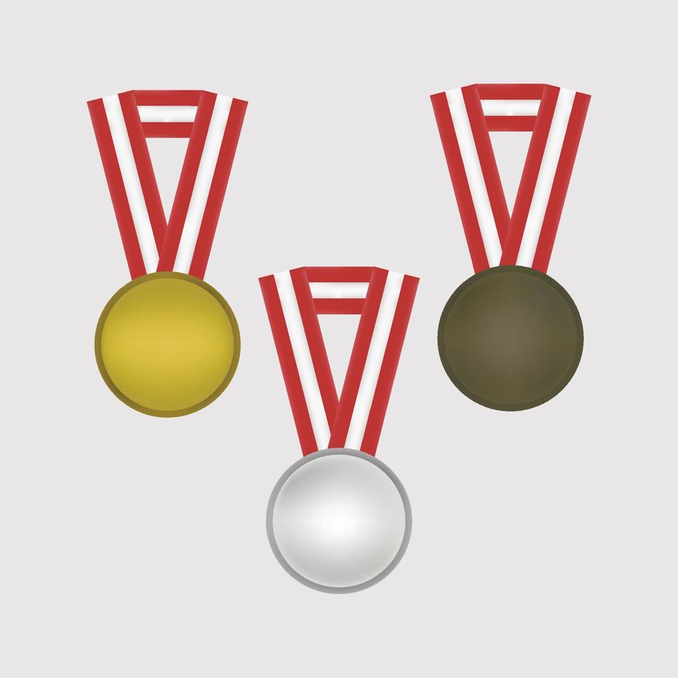 3d medal award illustration set clip art vector