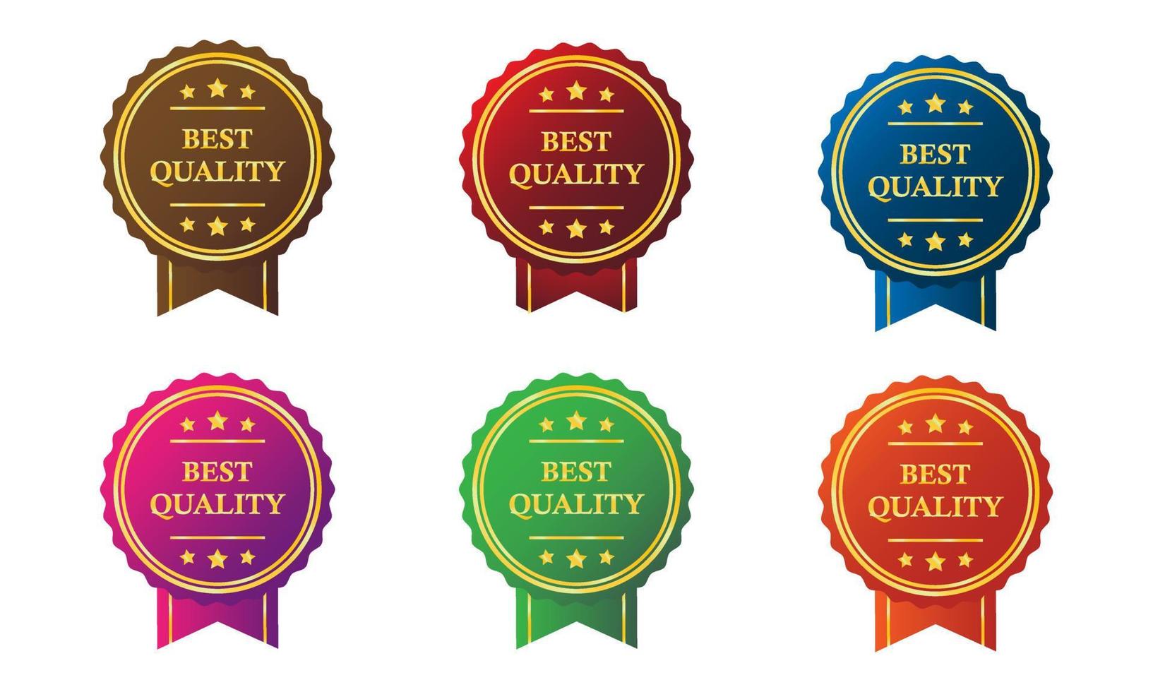 Best quality badge label badge in multiple colors - Collection of colorful seal emblems vector