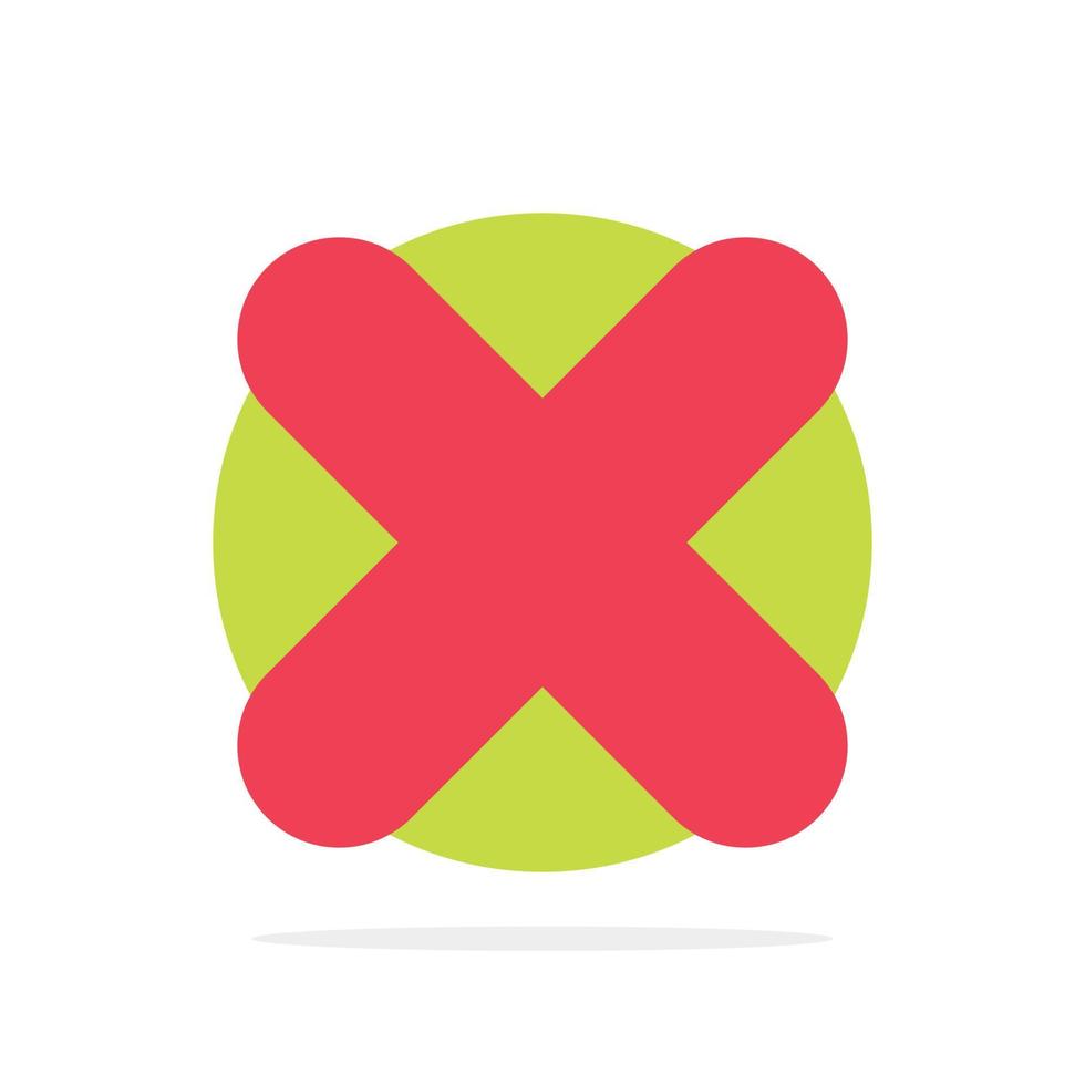 eliminar cancelar cerrar cruz círculo abstracto fondo color plano icono vector