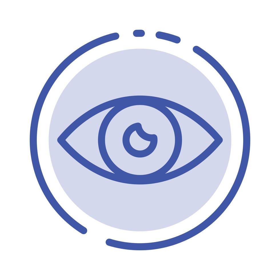 App Basic Icon Design Eye Mobile Blue Dotted Line Line Icon vector