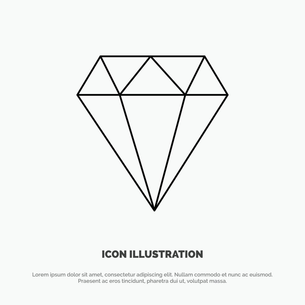 Diamond Jewel Jewelry Gam Line Icon Vector