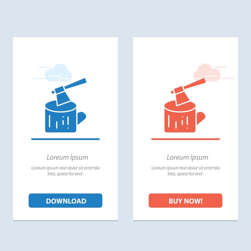 Ax Log Timber Wood  Blue and Red Download and Buy Now web Widget Card Template vector